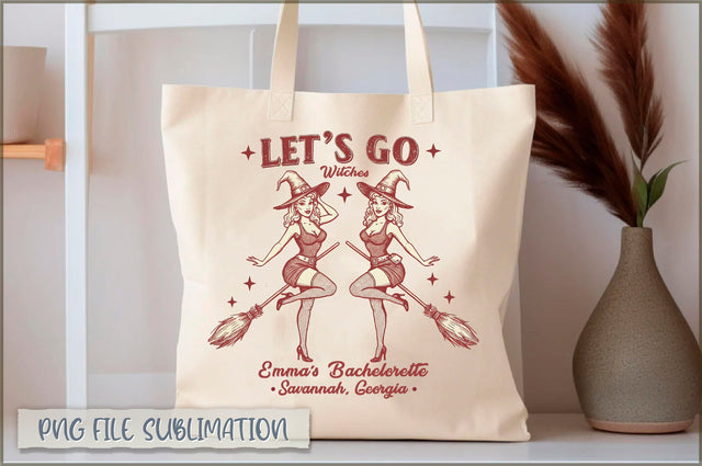 Let's go witches emma's bachelorette savannah georgia Tote Bag Sublimation Shetara Begum 