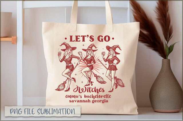 Let's go witches emma's bachelorette savannah georgia Tote Bag Sublimation Shetara Begum 
