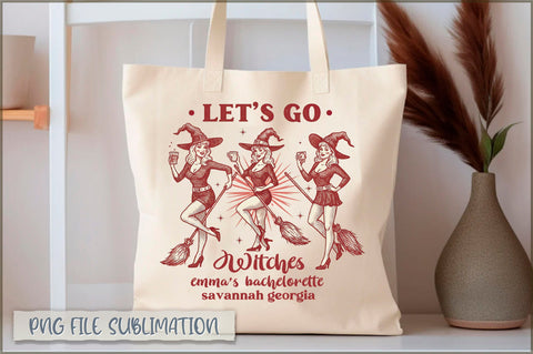 Let's go witches emma's bachelorette savannah georgia Tote Bag Sublimation Shetara Begum 