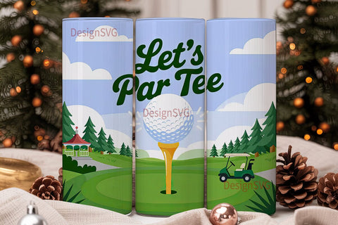 Let's Par Tee 20oz Tumbler Wrap Sublimation DesignSVG 