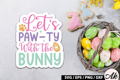 Let's paw-ty with the bunny SVG Stickers SVG akazaddesign 
