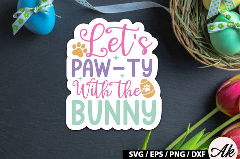 Let's paw-ty with the bunny SVG Stickers SVG akazaddesign 
