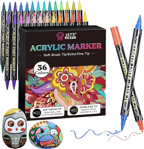 Let's Resin Acrylic Paint Markers - 36 Colors Physical DIY Craft Warehouse 