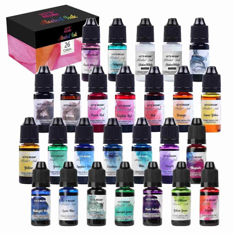 Let's Resin Alcohol Ink - 26 Bottle Set Physical DIY Craft Warehouse 
