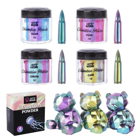Let's Resin Chameleon Mica Powder - 4 Jar Set Physical DIY Craft Warehouse 