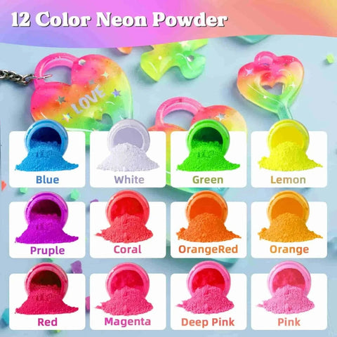 Let's Resin Neon Pigment Powder - 12 Jar Set Physical DIY Craft Warehouse 
