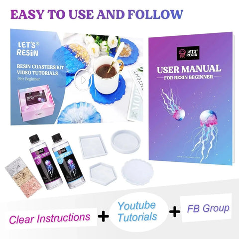 Let's Resin UV Resin Kit - Coasters Physical DIY Craft Warehouse 
