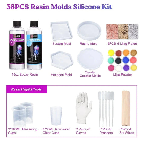 Let's Resin UV Resin Kit - Coasters Physical DIY Craft Warehouse 