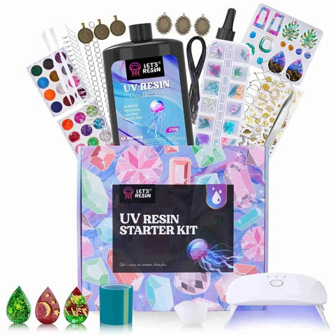 Let's Resin UV Resin Kit - Keychain, Jewelry & Light Physical DIY Craft Warehouse 