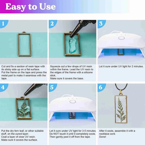 Let's Resin UV Resin Kit - Keychain, Jewelry & Light Physical DIY Craft Warehouse 