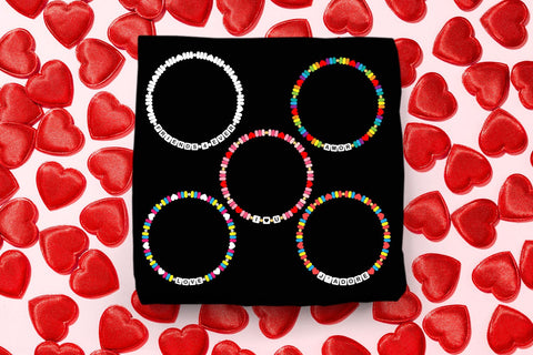 Letter Bead Bracelet with Heart SVG Set SVG Risa Rocks It 