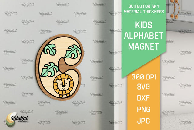 Letter C. Kids Alphabet Magnet Laser Cut. 3D Letter SVG SVG Evgenyia Guschina 