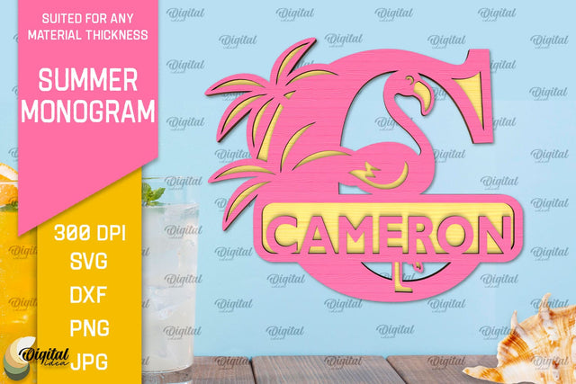 Letter C Summer Monogram Laser Cut. Summer Decor SVG SVG Evgenyia Guschina 