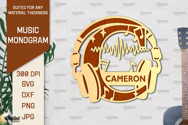 Letter C SVG. Music Monogram Laser Cut. Music Decor SVG SVG Evgenyia Guschina 