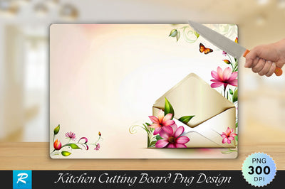 Letter envelope With Floral Background Cutting Board Sublimation Regulrcrative 