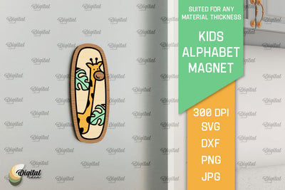 Letter I. Kids Alphabet Magnet Laser Cut. 3D Letter SVG SVG Evgenyia Guschina 