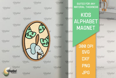 Letter O. Kids Alphabet Magnet Laser Cut. 3D Letter SVG SVG Evgenyia Guschina 