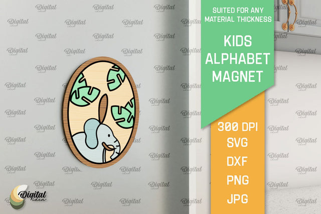 Letter O. Kids Alphabet Magnet Laser Cut. 3D Letter SVG SVG Evgenyia Guschina 