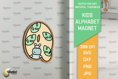 Letter Q. Kids Alphabet Magnet Laser Cut. 3D Letter SVG SVG Evgenyia Guschina 