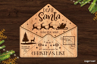 Letter to Santa Envelope Laser Cut SVG SvgOcean 