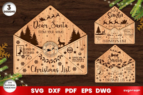 Letter to Santa Envelopes Laser Cut SVG SvgOcean 