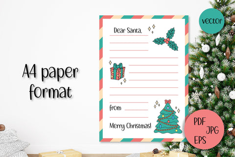 Letter to Santa Print Template | Kids Christmas Wish List Sublimation AnnaViolet_store 
