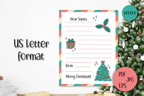 Letter to Santa Print Template | Kids Christmas Wish List Sublimation AnnaViolet_store 