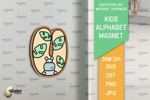 Letter U. Kids Alphabet Magnet Laser Cut. 3D Letter SVG SVG Evgenyia Guschina 