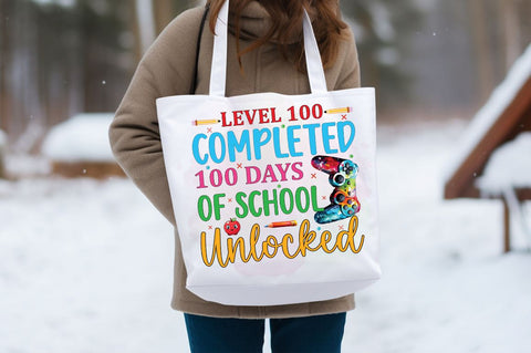 Level 100 completed 100 days of school unlocked PNG Design Sublimation Designangry 