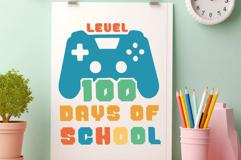 Level 100 days of school pexel font svg Design SVG Regulrcrative 