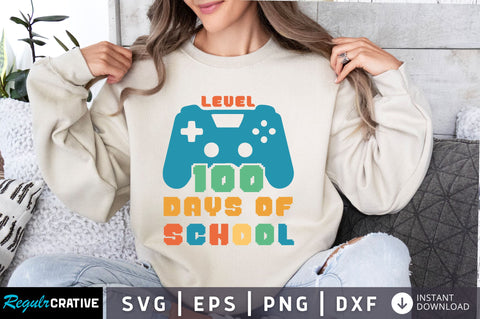 Level 100 days of school pexel font svg Design SVG Regulrcrative 