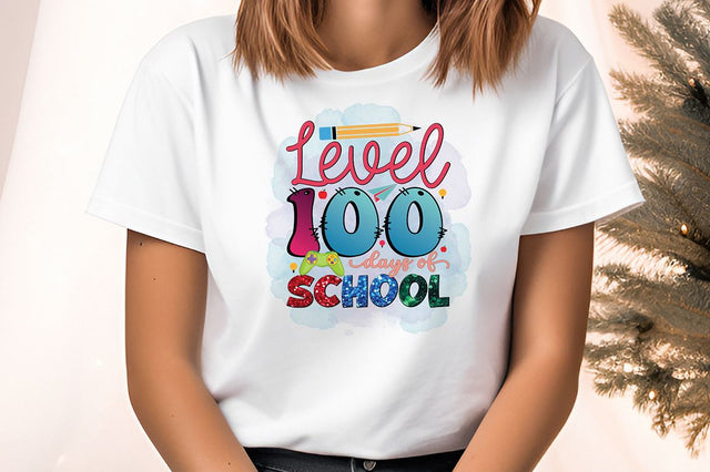 Level 100 days of school PNG Design Sublimation Designangry 