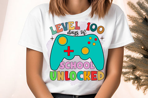 Level 100 days of school unlocked PNG Design Sublimation Designangry 