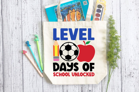 level 100 days of school unlocked SVG Design SVG Regulrcrative 