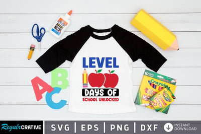 level 100 days of school unlocked SVG Design SVG Regulrcrative 