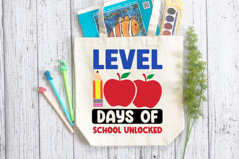 level 100 days of school unlocked SVg Design SVG Regulrcrative 