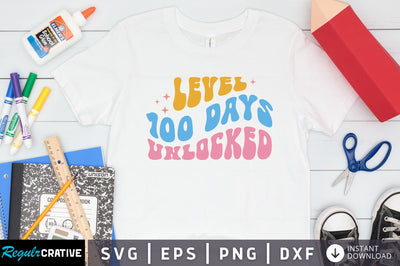 level 100 days unlocked Svg Design SVG Regulrcrative 