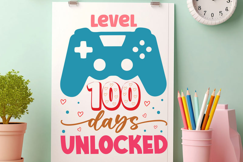Level 100 days unlocked SVG Design SVG Regulrcrative 