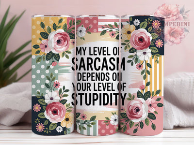 Level Of Sarcasm 20oz Tumbler, Funny Quote Tumbler, Humor Wrap, Sarcastic PNG Design, Sublimation Design, 20oz Tumbler Wrap, Office Cup Design Sublimation Li Zamperini 