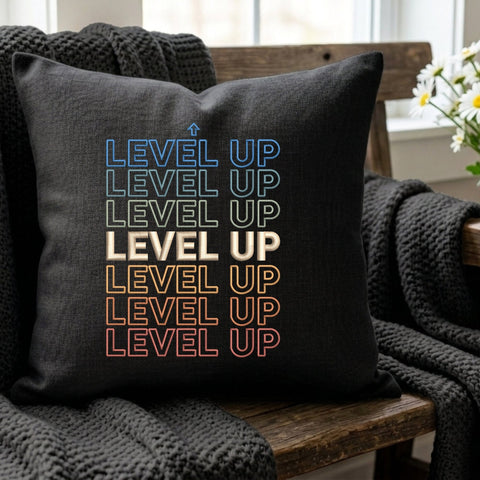 Level Up Embroidery Design – Gamer Gaming Retro Typography Machine Embroidery File Embroidery/Applique DESIGNS PatternFeed8 