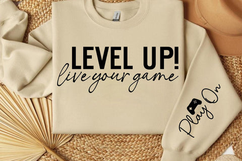 Level Up! Live Your Game Sleeve SVG Design SVG Designangry 