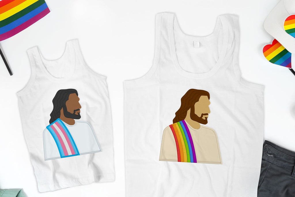 LGBT-Affirming Minimalist Jesus Applique Embroidery - So Fontsy