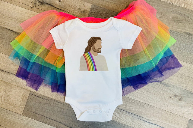 LGBT-Affirming Minimalist Jesus Mini Embroidery Embroidery/Applique DESIGNS Risa Rocks It 