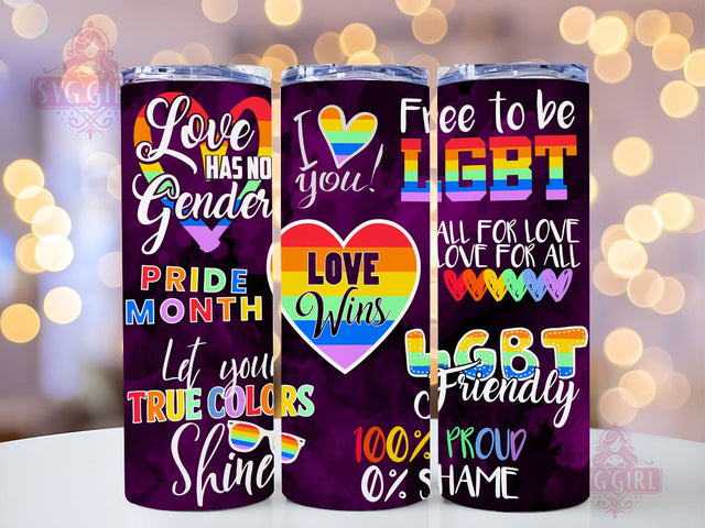 Lgbt Gay Quotes 20oz Tumbler Wrap Sublimation Design, Straight Tapered Tumbler Wrap, Lgbt Pride Quotes Tumbler Png, Instant Digital Download Sublimation SvggirlplusArt 