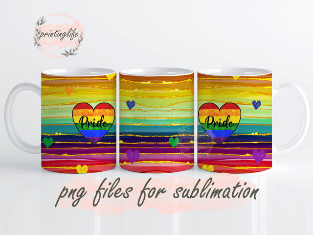 LGBT MUG, Pride Png Sublimation Design, Pride Flag Png, Mug Wrap Design, Instant Digital Design Download Mug Wrap Design, Mug Design PNG Sublimation PrintingLife 