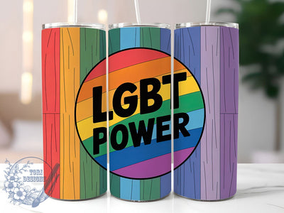 LGBT Power Pride 20oz Tumbler, LGBT Power, Tumbler Wrap, Sublimation Design, 20oz Tumbler, LGBTQ Pride, Equality Sublimation ToriDesigns 