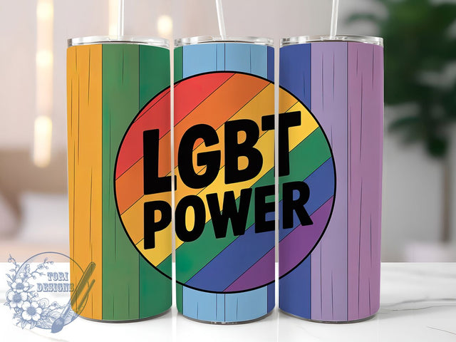 LGBT Power Pride 20oz Tumbler, LGBT Power, Tumbler Wrap, Sublimation Design, 20oz Tumbler, LGBTQ Pride, Equality Sublimation ToriDesigns 