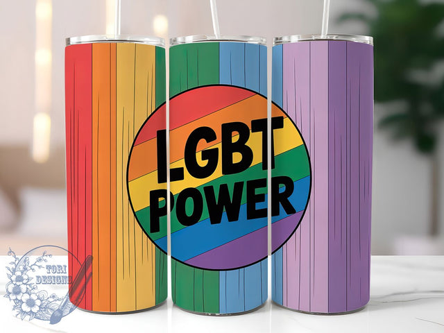 LGBT Power Pride 20oz Tumbler, LGBT Power, Tumbler Wrap, Sublimation Design, 20oz Tumbler, LGBTQ Pride, Equality Sublimation ToriDesigns 