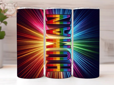 LGBT Pride 20oz Tumbler Png, Straight & Tapered Tumbler Png, Human LGBT Tumbler Png, Digital Download PNG Sublimation Lara' s Designs 