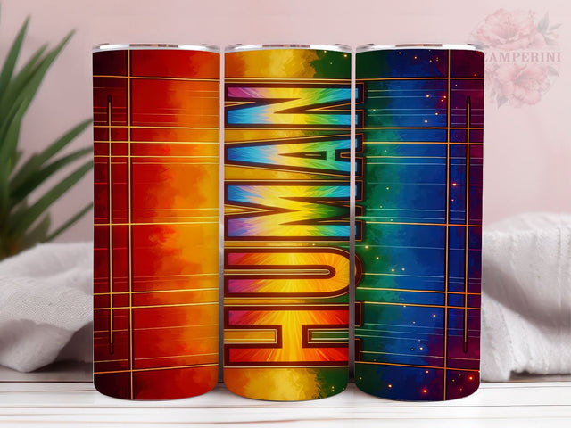 LGBT Pride 20oz Tumbler Wrap PNG, Human LGBT Tumbler Png, Straight & Tapered Tumbler Wrap, Instant Digital Download Sublimation Li Zamperini 